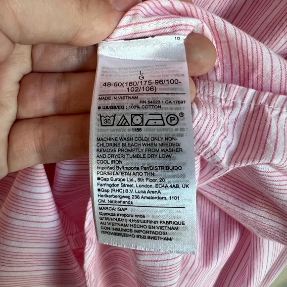 GAP Pink Striped Button-Up Shirt Women’s Large - Picture 4 of 5